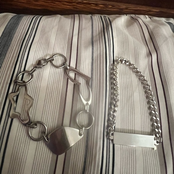 Cool & Unique Two Silver Tone ID Bracelets, Engrave How You Wish, good condition - Picture 1 of 4